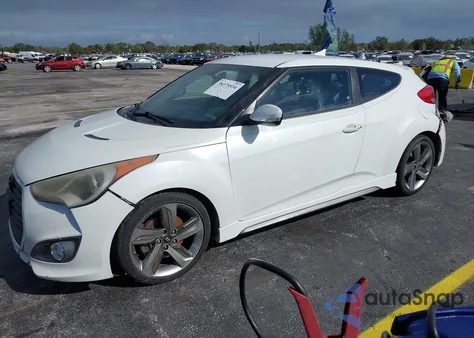 2013 Hyundai Veloster Turbo W/Blue из США, поврежденный, VIN KMHTC6AE0DU140304